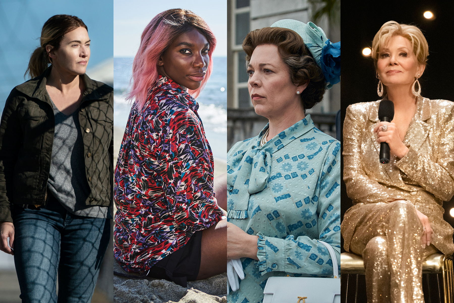 Kate Winslet, Michaela Cole, Olivia Coleman and Jean Smart Mare of Easttown I Will Destroy you THE CROWN HACKS