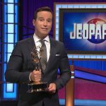 UNSPECIFIED - JUNE 25: In this screenshot released on June 25, Mike Richards accepts the award for Outstanding Game Show for Jeopardy! during the 48th Annual Daytime Emmy Awards broadcast on June 25, 2021. (Photo by Daytime Emmy Awards 2021 via Getty Images)