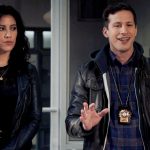 BROOKLYN NINE-NINE -- "The Good Ones" Episode 802 -- Pictured in this screen grab: (l-r) Stephanie Beatriz as Rosa Diaz, Andy Samberg as Jake Peralta -- (Photo by: NBC)