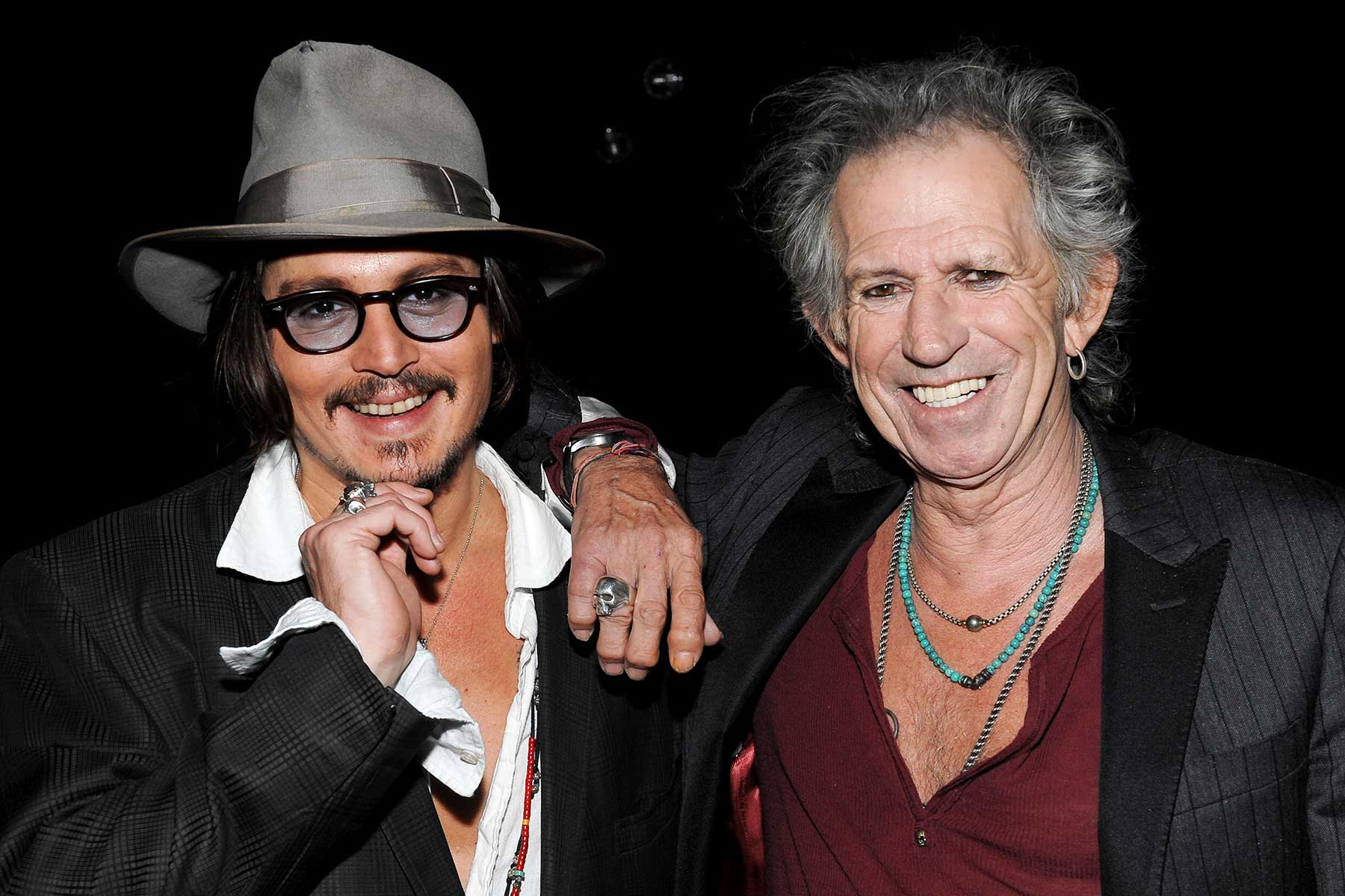 LOS ANGELES, CA - OCTOBER 17: Actor Johnny Depp, left, and musician Keith Richards pose together backstage during Spike TV's "SCREAM 2009" 4th annual event held at the Greek Theatre on Oct. 17, 2009 in Los Angeles, Calif. (Evan Agostini via AP)