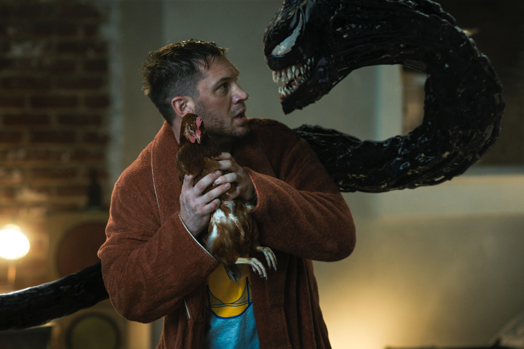 Tom Hardy stars as Eddie Brock/Venom in Columbia Pictures' VENOM: LET THERE BE CARNAGE.