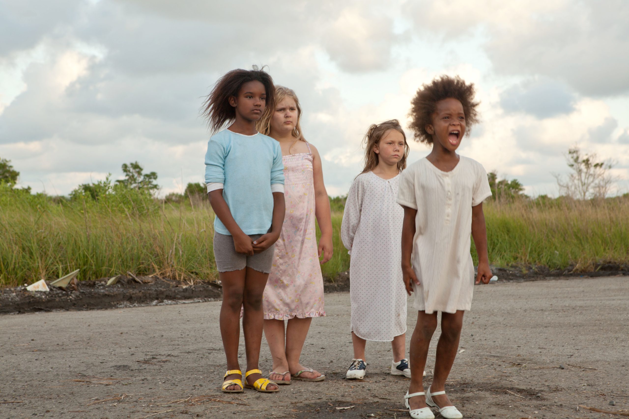 BEASTS OF THE SOUTHERN WILD, from left: Jonshel Alexander, Kaliana Brower, Amber Henry, Quvenzhane Wallis, 2012. ph: Mary Cybulski/TM and ©Copyright Fox Searchlight. All rights reserved./Courtesy Everett Collection