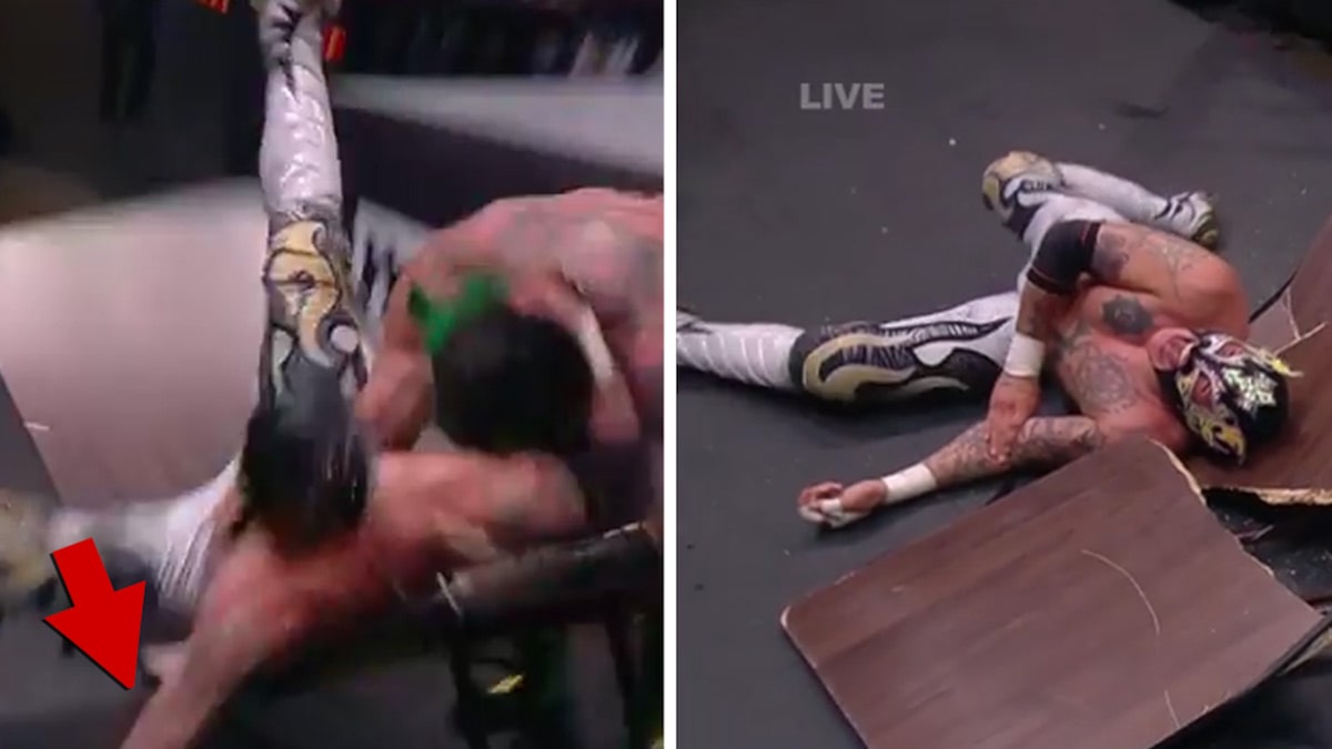 La estrella de AEW Rey Fenix ​​sufre una espantosa lesión en el brazo a mitad del partido y es trasladada de urgencia al hospital