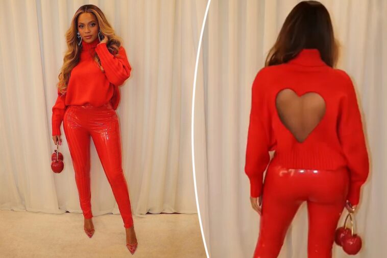 Beyoncé publica fotos de ropa de látex al rojo vivo para el Día de San Valentín
