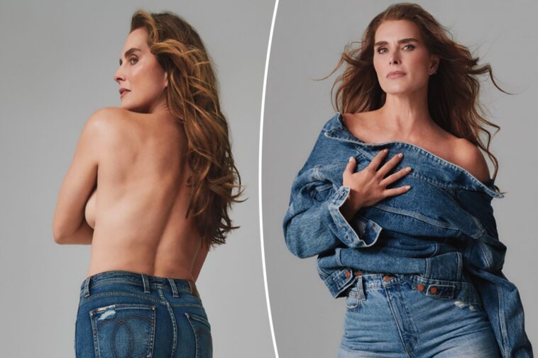 Brooke Shields posa en topless para la campaña de mezclilla de Jordache