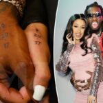 Cardi B y Offset se hacen tatuajes a juego de la fecha de su boda