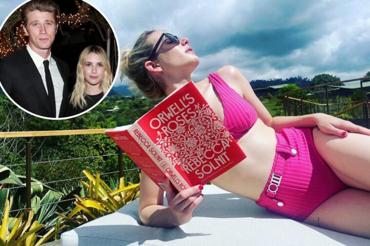 Emma Roberts posa en bikini rosa tras la ruptura con Garrett Hedlund