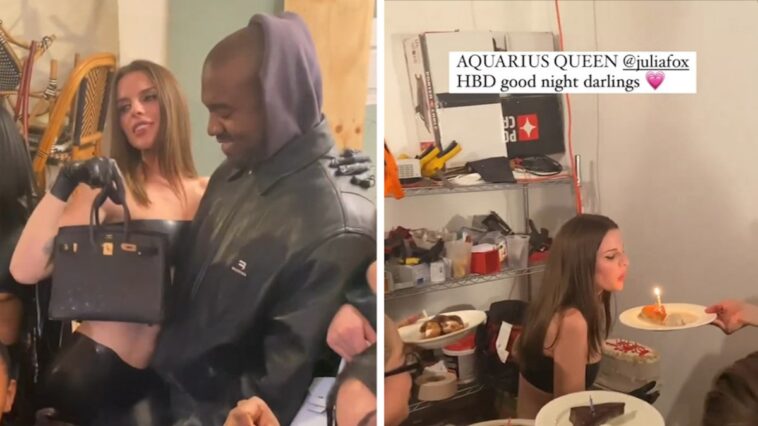 Kanye West le regala a Julia Fox, Friends Baby Birkins por su cumpleaños
