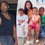 Kanye West publica fotos de Kim y sus hijos y pide reunir a la familia