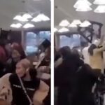 Se desata una pelea masiva en el Golden Corral, posiblemente por un bistec