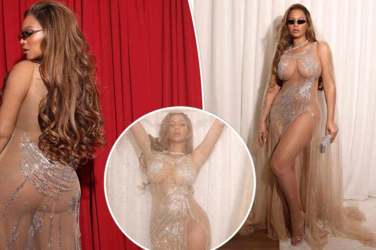 Beyoncé luce un vestido casi desnudo en la fiesta posterior a los Oscar 2022