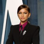 Zendaya usó un traje elegante y una corbata de cuero para la fiesta posterior a los Oscar