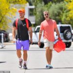 Próximos a casarse: Colton Underwood y su prometida Jordan C. Brown salieron juntos a Palm Springs el sábado por primera vez desde que se comprometieron.