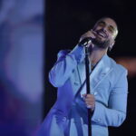 Maluma performs during a live concert taping singing the songs from the soundtrack of 'Marry Me' on the roof deck of the Academy Museum Terrace in Los Angeles, CA on Monday, February 7, 2022 (Photo: Cody Rappaport/ABImages) via AP Images