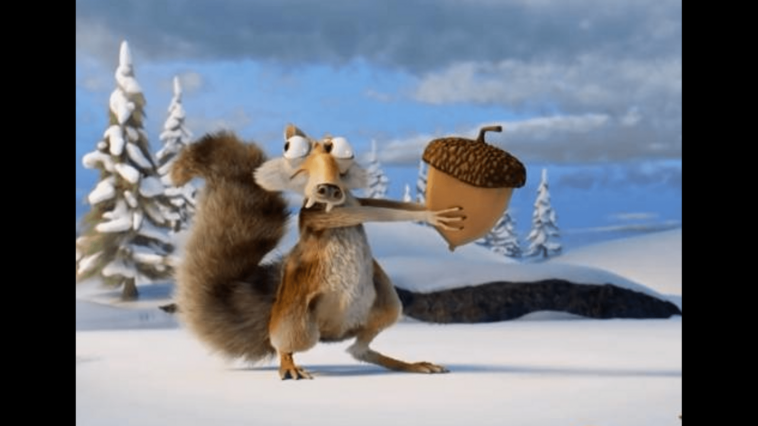 The squirrel from &apos;Ice Age&apos; got to the acorn