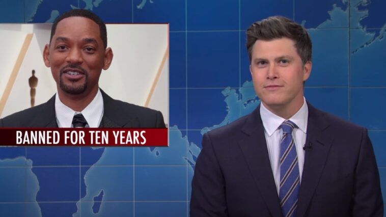 'SNL' aborda la prohibición de 10 años de los Oscar de Will Smith: "¿Es eso un castigo?"