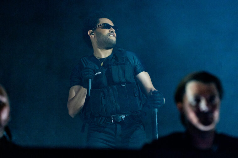 The Weeknd performs at the Coachella Music & Arts Festival at the Empire Polo Club on Sunday, April 24, 2022, in Indio, Calif. (Photo by Amy Harris/Invision/AP)