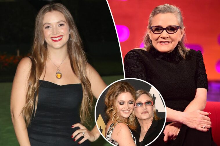 Billie Lourd habla de ir sin sostén como mamá Carrie Fisher