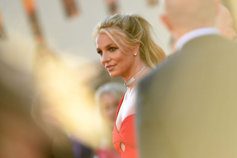 US singer Britney Spears arrives for the premiere of Sony Pictures' "Once Upon a Time... in Hollywood" at the TCL Chinese Theatre in Hollywood, California on July 22, 2019. (Photo by VALERIE MACON / AFP) (Photo by VALERIE MACON/AFP via Getty Images)