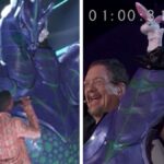 Cabeza de disfraz de Hydra de 'The Masked Singer' recortada durante Penn & Teller Reveal