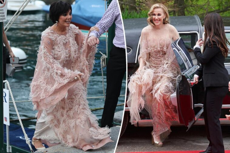 El vestido de Kris Jenner para la boda de Kourtney genera comparaciones con 'Schitt's Creek'