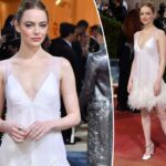 Emma Stone volvió a usar su vestido de recepción de bodas para Met Gala 2022