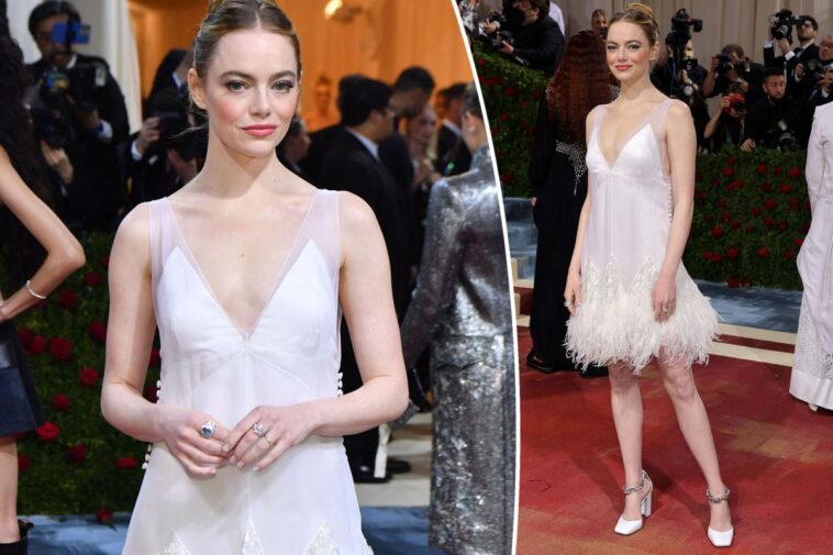 Emma Stone volvió a usar su vestido de recepción de bodas para Met Gala 2022