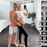 Bebé alegría!  El piloto de Supercars James Courtney y su prometida modelo Tegan Woodford han anunciado que esperan su primer hijo juntos