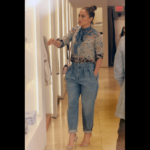 Jennifer Lopez shows how to wear a trendy floral print blouse