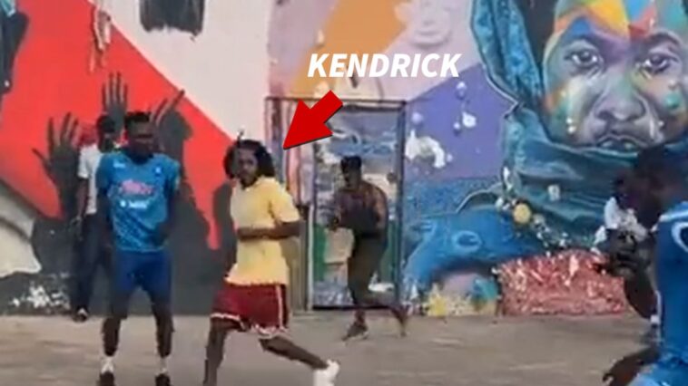 Kendrick Lamar juega fútbol en África después del lanzamiento del álbum