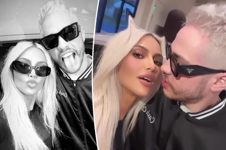 Kim Kardashian besa a Pete Davidson en videos en Instagram