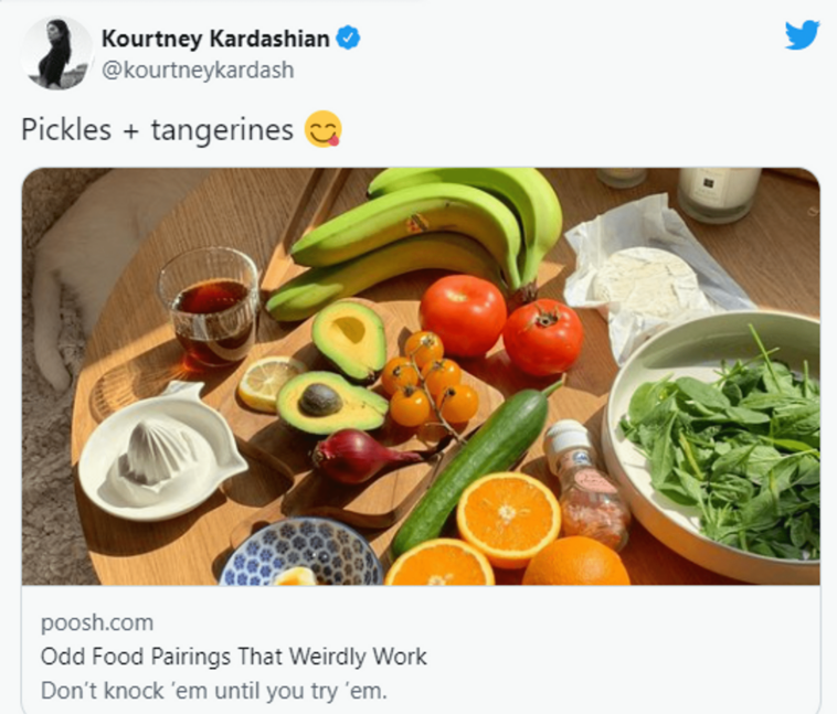 Kourtney Kardashian fuels pregnancy rumors with bizarre posts about cravings for unusual food combinations