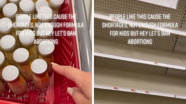 Mujer confronta a otra por tomar toda la fórmula para bebés de la tienda en medio de la escasez