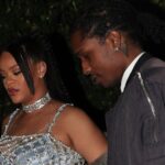 Rihanna usó un sostén de cristal y una falda de tiro bajo para su cena con A$AP Rocky