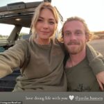 Tiempo libre: Sam Frost (izquierda) y su nuevo novio Jordie Hansen (derecha) disfrutan de una escapada al Outback.  El sábado, la ex estrella de Home and Away compartió una serie de imágenes románticas del viaje en sus Historias de Instagram.