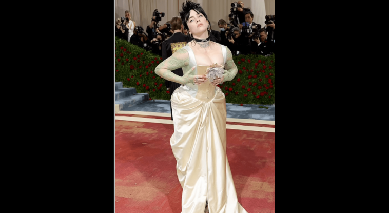 A tight corset barely contained Billie Eilish&apos;s ample look at the Met Gala