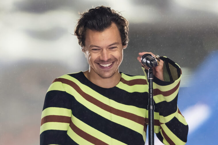 NEW YORK, NEW YORK - MAY 19: Singer-songwriter Harry Styles is seen performing on NBC's "Today" at Rockefeller Plaza on May 19, 2022 in New York City. (Photo by Gilbert Carrasquillo/GC Images)