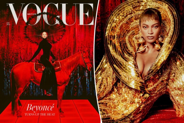 Beyoncé cubre la Vogue británica con tocados y botas de plataforma