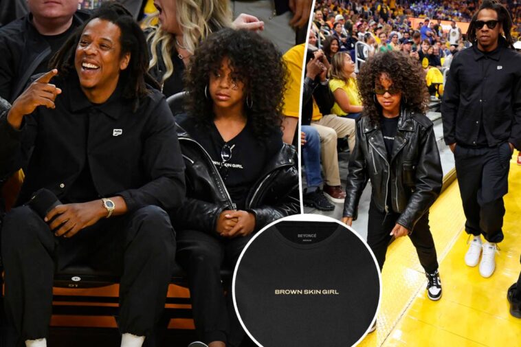 Blue Ivy representa a Beyoncé con look para un juego de baloncesto con Jay-Z