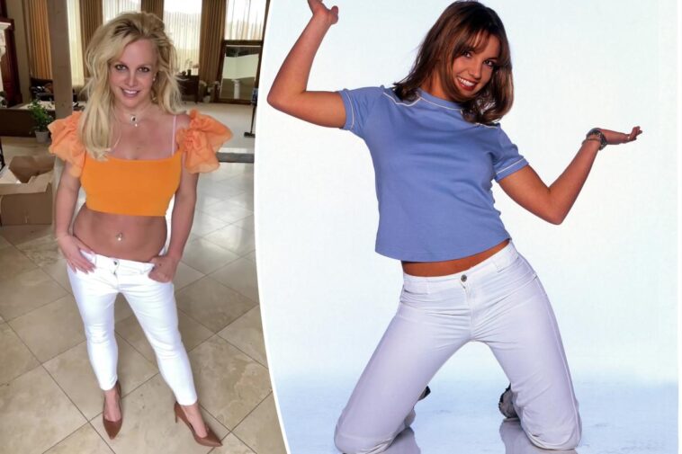 Britney Spears se prueba jeans de hace 20 años: 'Le quedan bien'