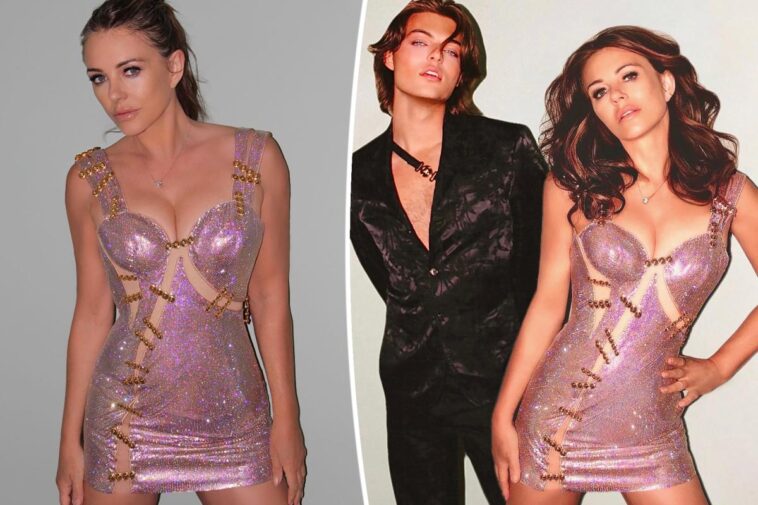 Elizabeth Hurley celebra su 57 cumpleaños con vestido de Versace