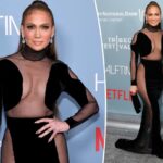 Jennifer Lopez luce un vestido transparente en el estreno de 'Halftime'