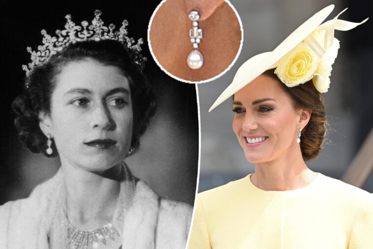 Kate Middleton luce aretes de la reina Isabel en Platinum Jubilee