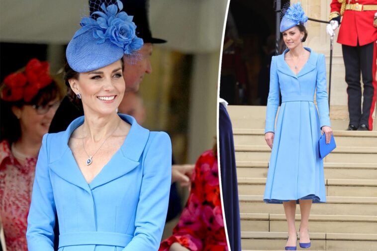 Kate Middleton viste de azul de pies a cabeza en Order of the Garter