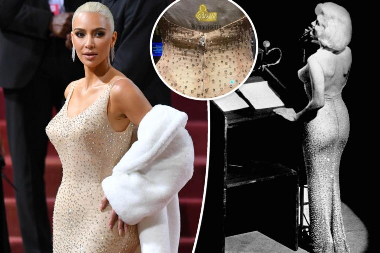 Kim Kardashian supuestamente dañó el vestido de Marilyn Monroe en Met Gala