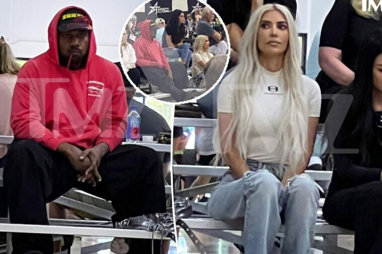 Kim Kardashian y Kanye West se reúnen en el partido de baloncesto de North
