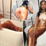 La estrella de 'RHOA', Marlo Hampton, hace alarde de su melocotón en un vestido 'desnudo'