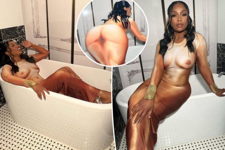 La estrella de 'RHOA', Marlo Hampton, hace alarde de su melocotón en un vestido 'desnudo'