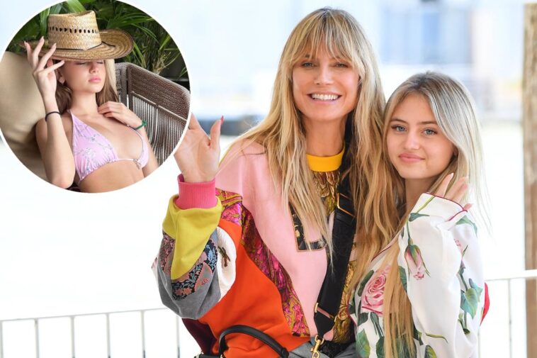 La hija de Heidi Klum, Leni, de 18 años, se relaja en bikini rosa