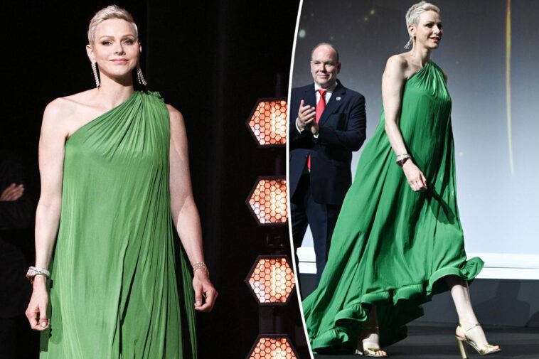 La princesa Charlene viste un vestido verde en el Festival de Televisión de Montecarlo